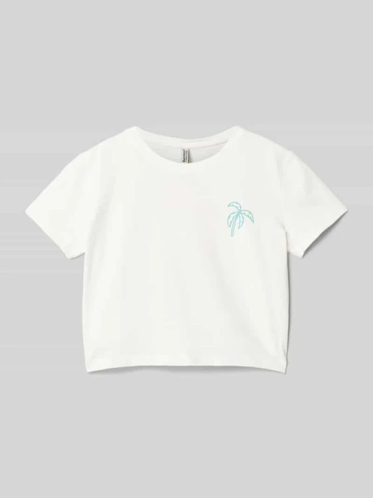 Zdjęcie produktu T-shirt krótki z nadrukiem z motywem Blue Effect Biały