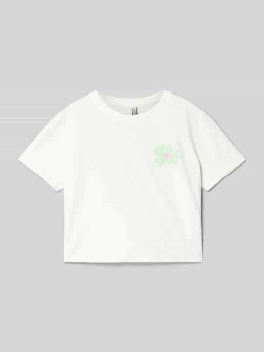 Zdjęcie produktu T-shirt krótki z nadrukiem z motywem Blue Effect Biały