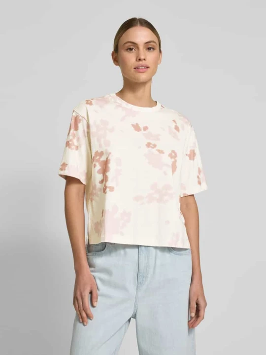 Zdjęcie produktu T-shirt krótki z okrągłym, prążkowanym dekoltem Jake*s Terakotowy