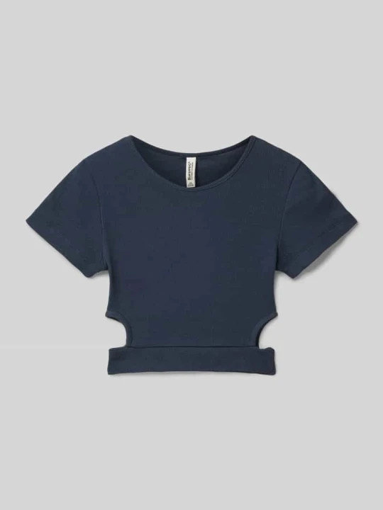 Zdjęcie produktu T-shirt krótki z wycięciem Blue Effect Granatowy