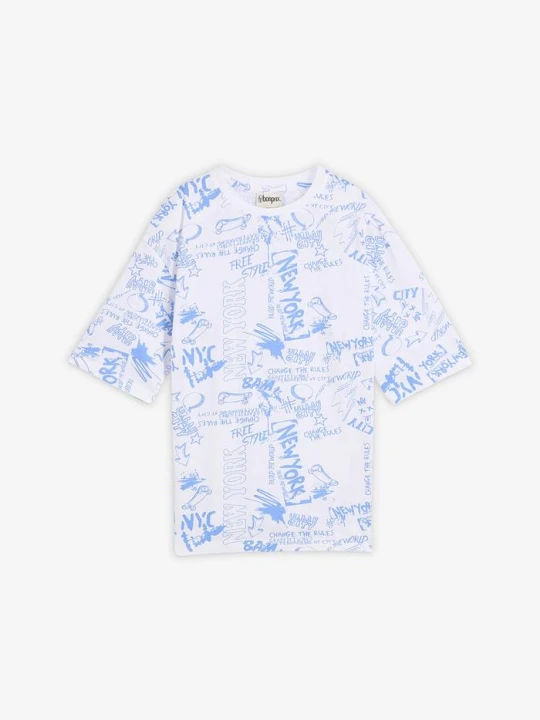 Zdjęcie produktu T-shirt loose fit z czystej bawełny organicznej BonPrix biały