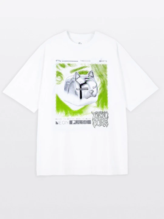 Zdjęcie produktu T-shirt LOOSE z grafiką biały Reporter