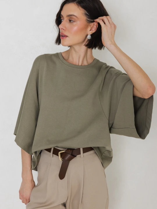 Zdjęcie produktu T-SHIRT LUNA OLIWKA M - Flawless