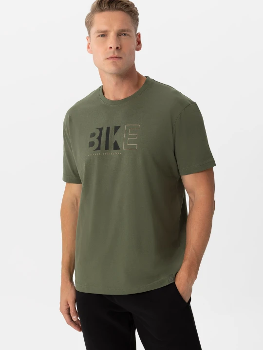 Zdjęcie produktu T-shirt męski khaki, Comfort Fit, T-EKIB Volcano