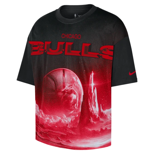 Zdjęcie produktu T-shirt męski o luźnym kroju Nike NBA Chicago Bulls Courtside - Czerń