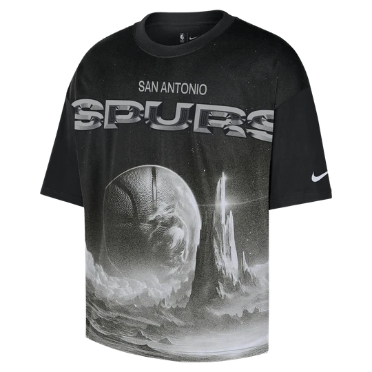 Zdjęcie produktu T-shirt męski o luźnym kroju Nike NBA San Antonio Spurs Courtside - Czerń