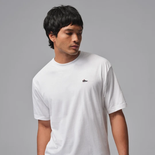 Zdjęcie produktu T-shirt męski z naszywką Sneaker Jordan - Biel