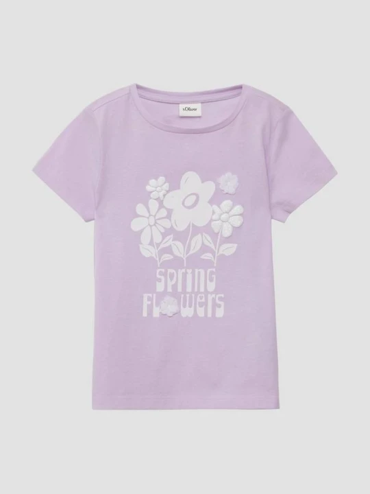 Zdjęcie produktu T-Shirt mit Glitzerprint und Applikation im Loose Fit s.Oliver fioletowy