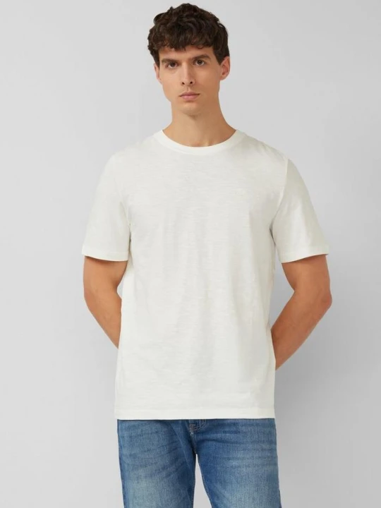 Zdjęcie produktu T-shirt o fakturze przędzy płomieniowej z logo s.Oliver kremowy