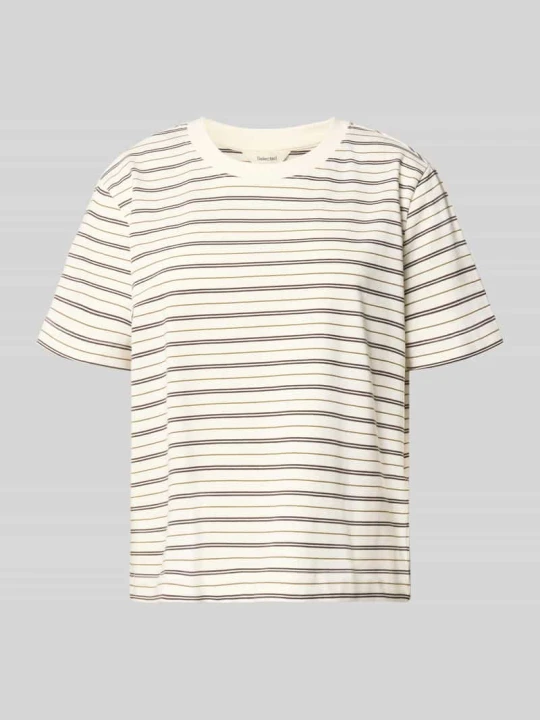 Zdjęcie produktu T-shirt o kroju boxy fit z czystej bawełny model 'ESSENTIAL' Selected Złamany biały