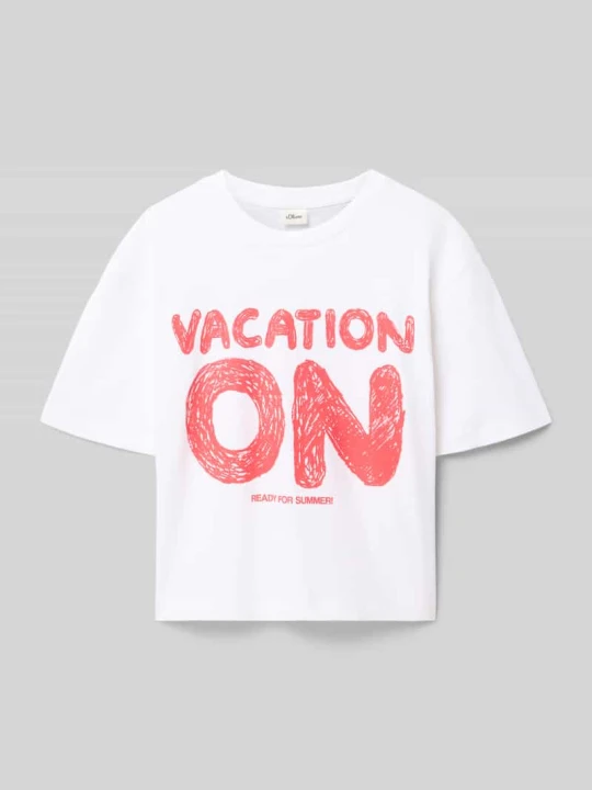 Zdjęcie produktu T-shirt o kroju boxy fit z czystej bawełny s.Oliver Biały