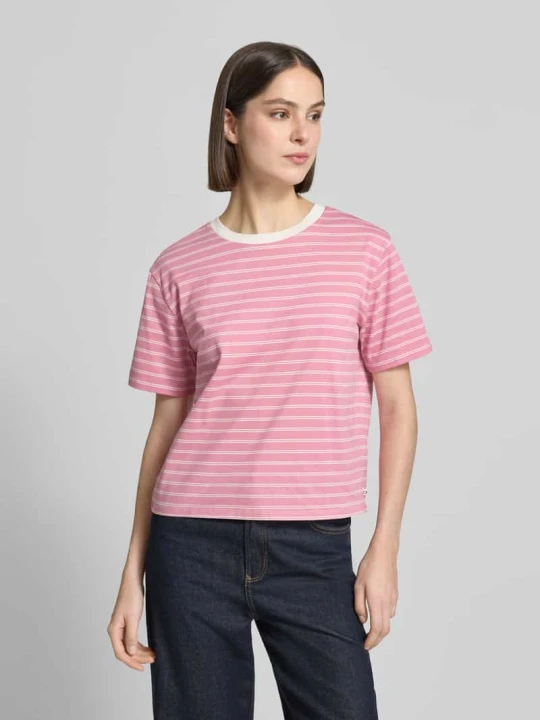 Zdjęcie produktu T-shirt o kroju boxy fit z czystej bawełny Tom Tailor Mocnoróżowy