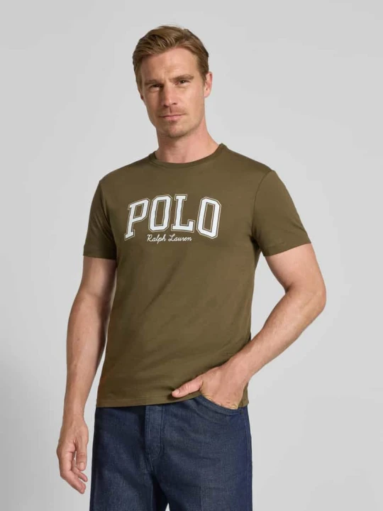 Zdjęcie produktu T-shirt o kroju custom slim fit z okrągłym dekoltem Polo Ralph Lauren Oliwkowy
