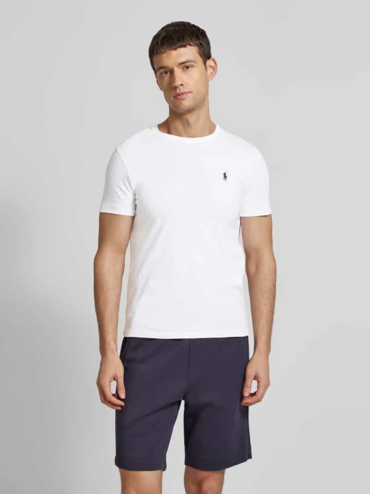 Zdjęcie produktu T-shirt o kroju custom slim fit z wyhaftowanym logo Polo Ralph Lauren Biały