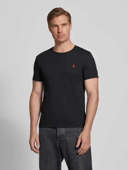 Zdjęcie produktu T-shirt o kroju custom slim fit z wyhaftowanym logo Polo Ralph Lauren Czarny