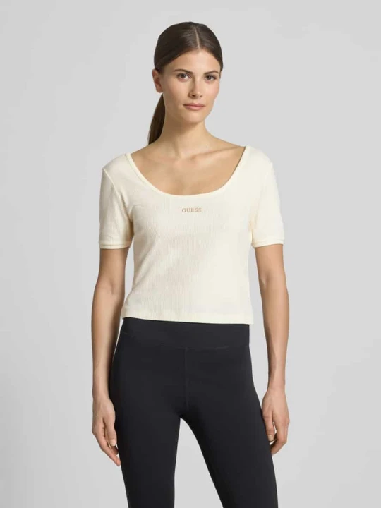 Zdjęcie produktu t-shirt o kroju krótki z mieszanka lyocellu model 'Circe' Guess Biały