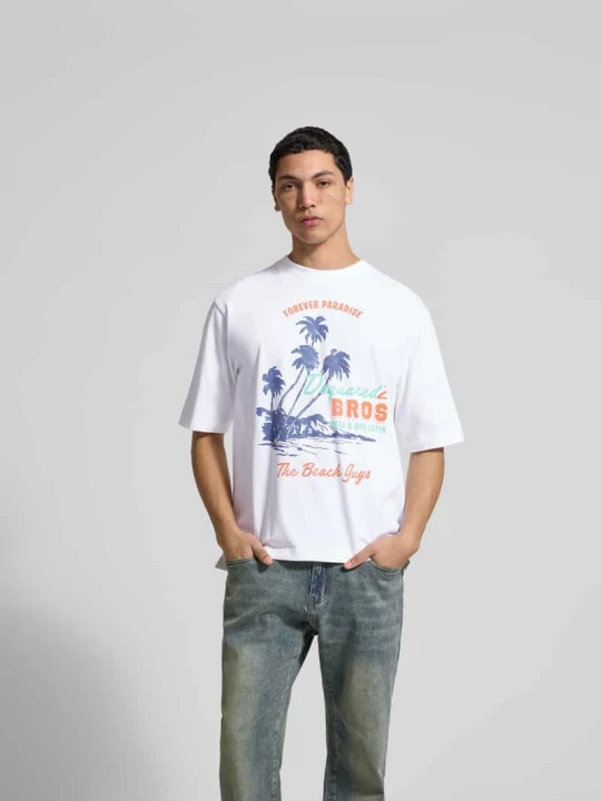Zdjęcie produktu T-shirt o kroju loose fit z czystej bawełny Dsquared2 Biały