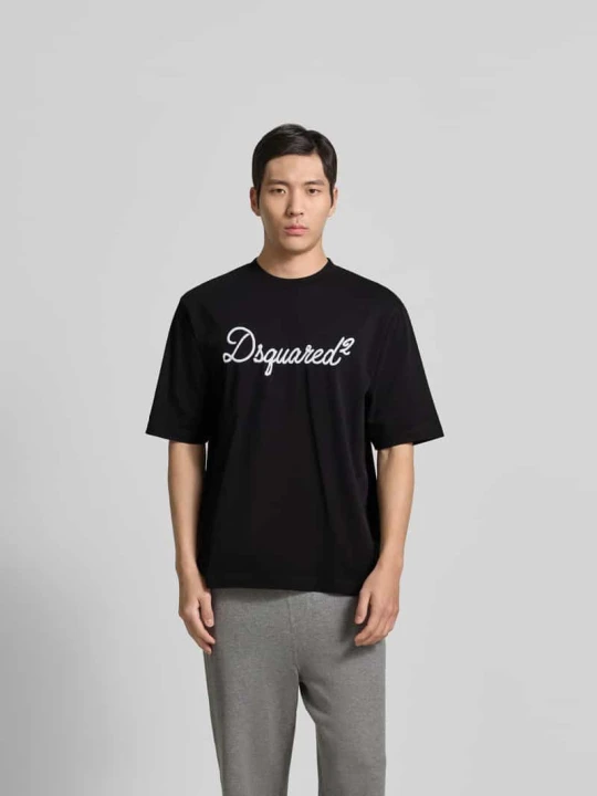 Zdjęcie produktu T-shirt o kroju loose fit z czystej bawełny Dsquared2 Czarny