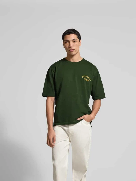 Zdjęcie produktu T-shirt o kroju loose fit z czystej bawełny Dsquared2 Oliwkowy