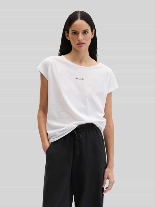 Zdjęcie produktu t-shirt o kroju loose fit z czystej bawełny Marc O'Polo Biały