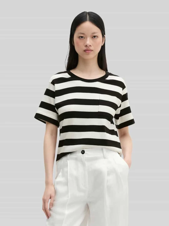 Zdjęcie produktu t-shirt o kroju loose fit z czystej bawełny Marc O'Polo Granatowy