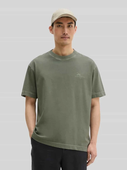 Zdjęcie produktu t-shirt o kroju loose fit z czystej bawełny Marc O'Polo Khaki