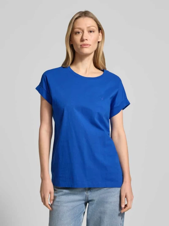 Zdjęcie produktu T-shirt o kroju loose fit z czystej bawełny model „IDAARA” ARMEDANGELS Królewski niebieski