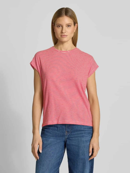 Zdjęcie produktu T-shirt o kroju loose fit z czystej bawełny Model 'SLUB JERSEY STRIPE' ARMEDANGELS Czerwony
