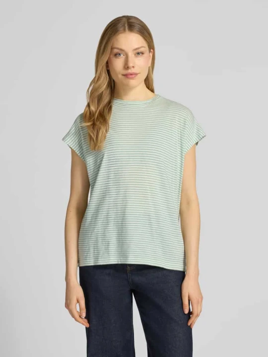 Zdjęcie produktu T-shirt o kroju loose fit z czystej bawełny organicznej model 'STRIPE' ARMEDANGELS Miętowy
