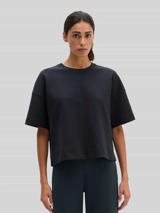 Zdjęcie produktu t-shirt o kroju loose fit z mieszanki bawełny Marc O'Polo Ciemnoniebieski