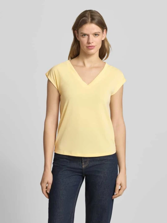 Zdjęcie produktu T-shirt o kroju loose fit z mieszanki modalu model 'FREE' Only Jasnożółty