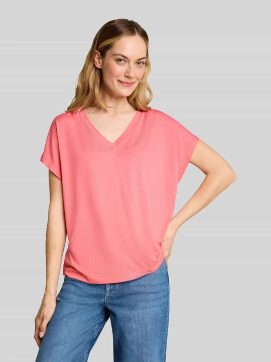 Zdjęcie produktu T-shirt o kroju loose fit z mieszanki wiskozy Tom Tailor Mocnoróżowy