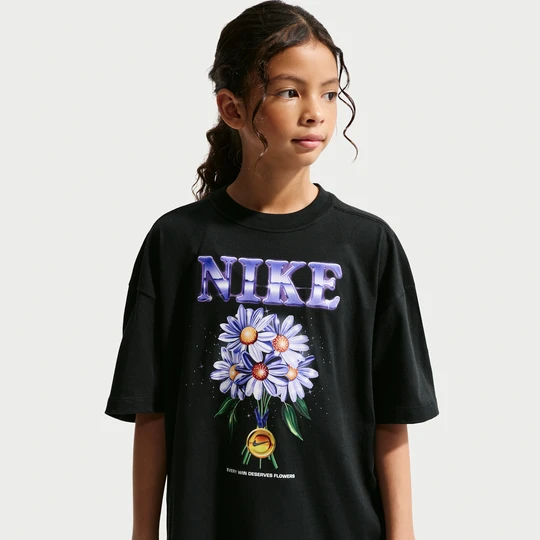 Zdjęcie produktu T-shirt o kroju oversize dla dużych dzieci (dziewcząt) Nike - Czerń