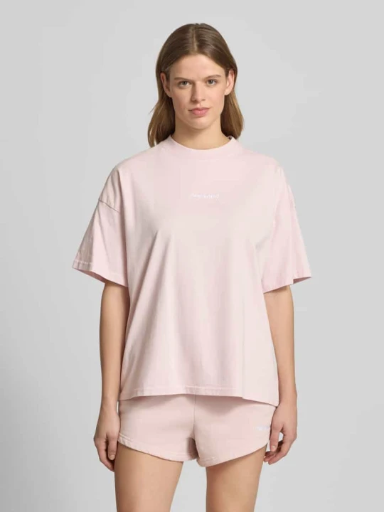 Zdjęcie produktu T-shirt o kroju oversize z przeszyciem z logo model 'BRACY' Pegador Różowy