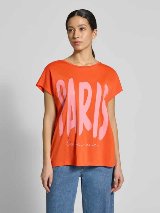 Zdjęcie produktu T-shirt o kroju oversized fit z mieszanki wiskozy Smith & Soul Pomarańczowy