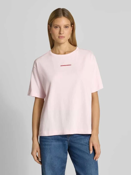 Zdjęcie produktu T-shirt o kroju oversized z czystej Bawełna Model 'GIANNAA CHAANGE' ARMEDANGELS Jasnoróżowy