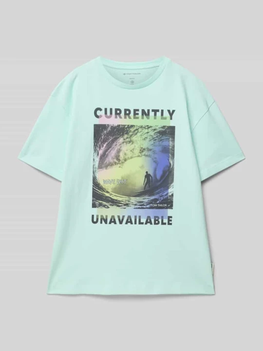 Zdjęcie produktu T-shirt o kroju oversized z czystej bawełny Tom Tailor Morski