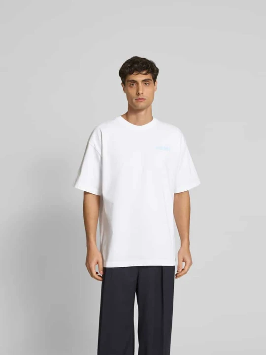 Zdjęcie produktu t-shirt o kroju oversized z detal z logo ISNURH Biały