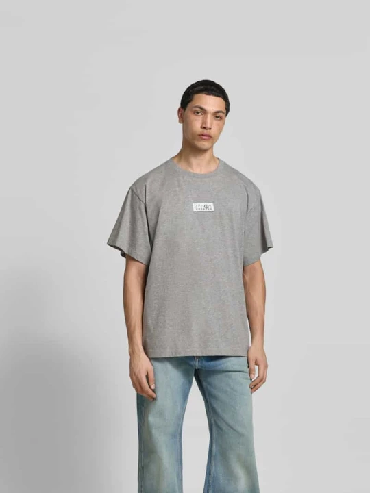 Zdjęcie produktu t-shirt o kroju oversized z detalem z logo MM6 Maison Margiela Średnioszary melanż