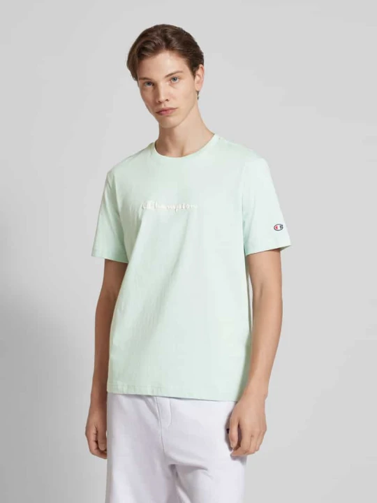 Zdjęcie produktu T-shirt o kroju oversized z nadrukiem z logo Champion Jasnozielony