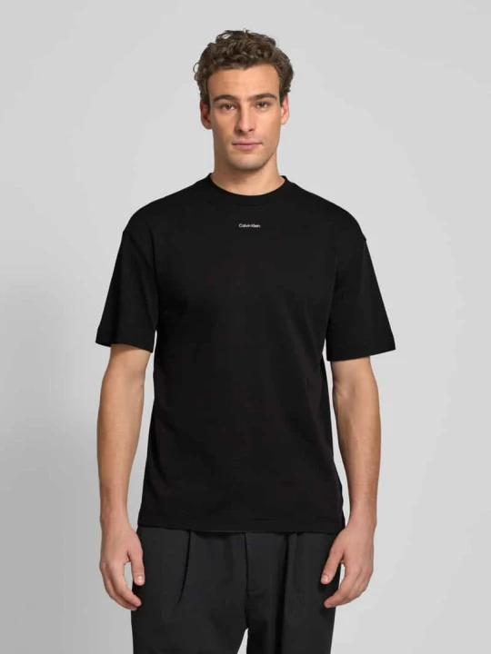 Zdjęcie produktu T-shirt o kroju oversized z nadrukiem z logo Calvin Klein Czarny