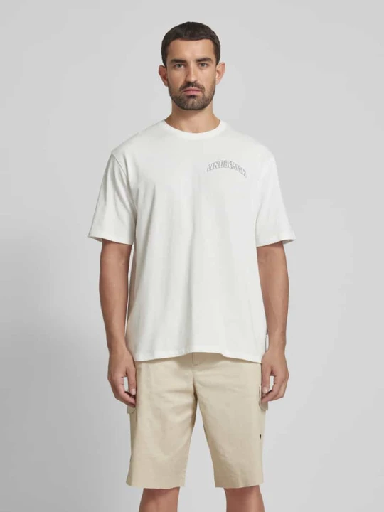Zdjęcie produktu T-shirt o kroju oversized z nadrukiem z logo lindbergh Złamany biały