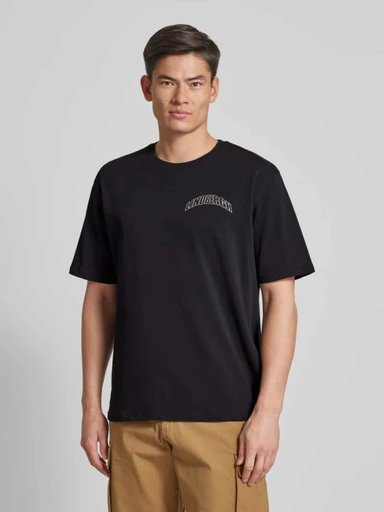 Zdjęcie produktu T-shirt o kroju oversized z nadrukiem z logo lindbergh Średnioszary