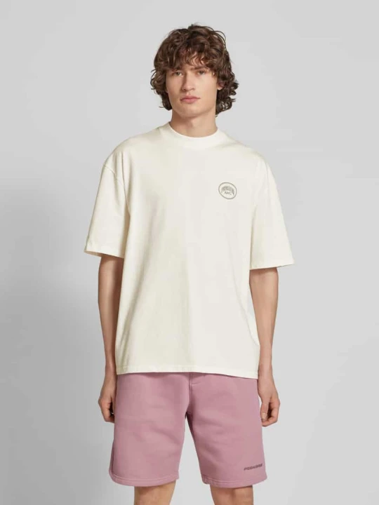 Zdjęcie produktu T-shirt o kroju oversized z nadrukiem z logo model ‘BUCKLIN’ Pegador Złamany biały