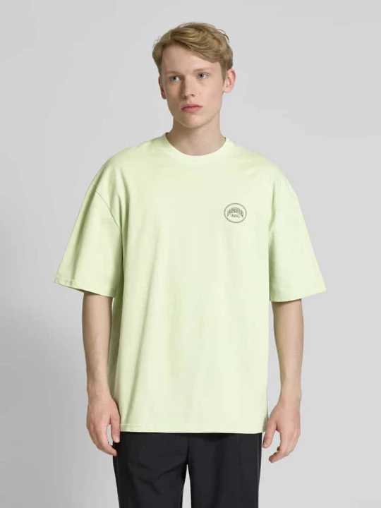 Zdjęcie produktu T-shirt o kroju oversized z nadrukiem z logo model ‘BUCKLIN’ Pegador Miętowy