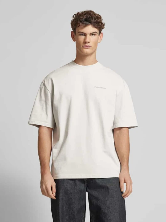 Zdjęcie produktu T-shirt o kroju oversized z nadrukiem z logo Pegador Jasnoszary