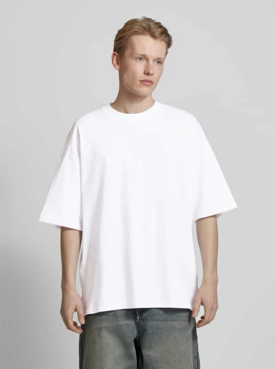 Zdjęcie produktu T-shirt o kroju oversized z nadrukiem z logo REVIEW Biały