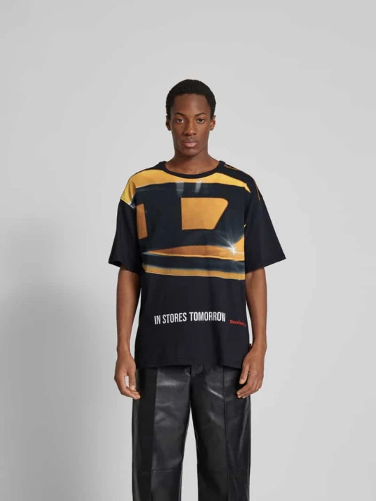 Zdjęcie produktu t-shirt o kroju oversized z nadrukiem z napisem Diesel Ciemnoszary