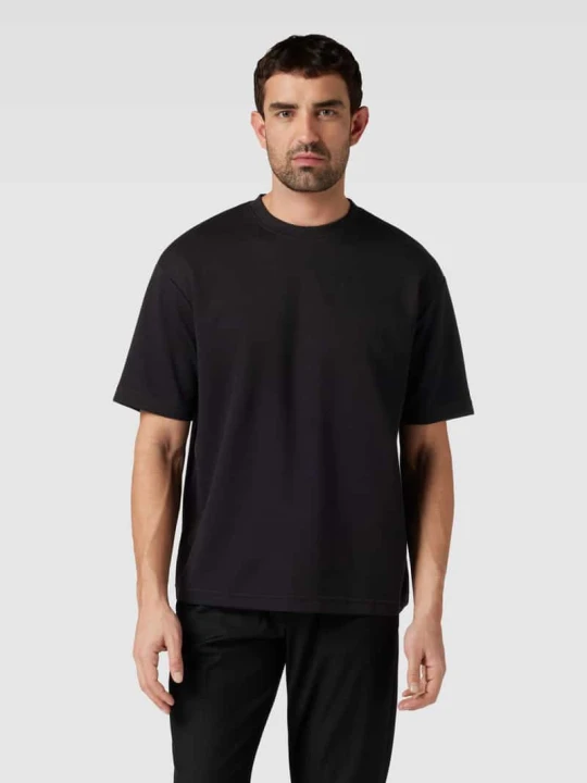 Zdjęcie produktu T-shirt o kroju relaxed fit z okrągłym dekoltem model ‘OSCAR’ Selected Czarny