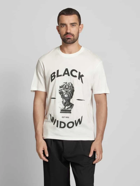 Zdjęcie produktu T-shirt o kroju oversized z okrągłym dekoltem model ‘Dostalgi’ Hugo Gliniany